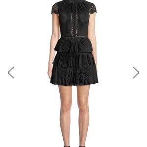 Alice + Olivia Rosetta Tiered Lace Dress